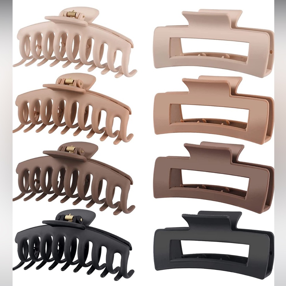 8 Pack 4.3 Inch Large Hair Claw Clips.